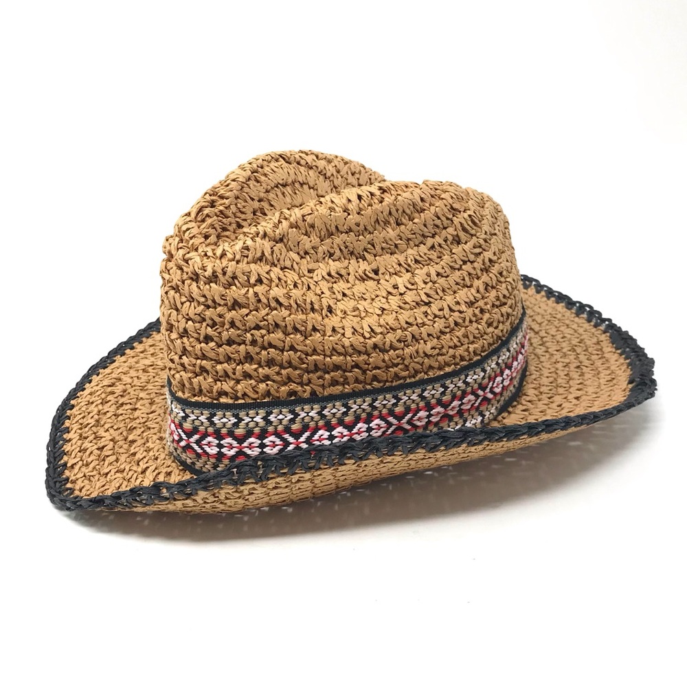 Echo Design Embroidered Paper Straw Panama Hat
